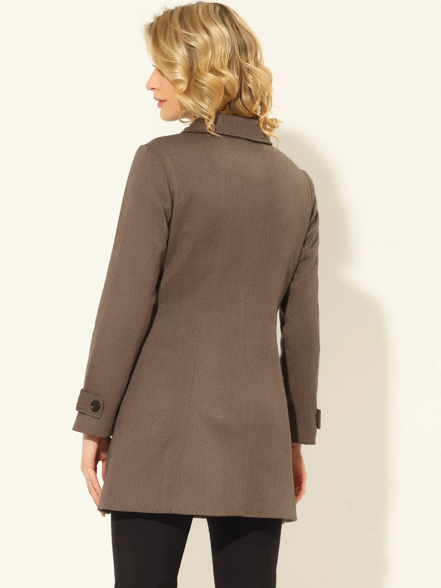 Peter Pan Collar Single Breasted Overcoat Winter Pea Coat