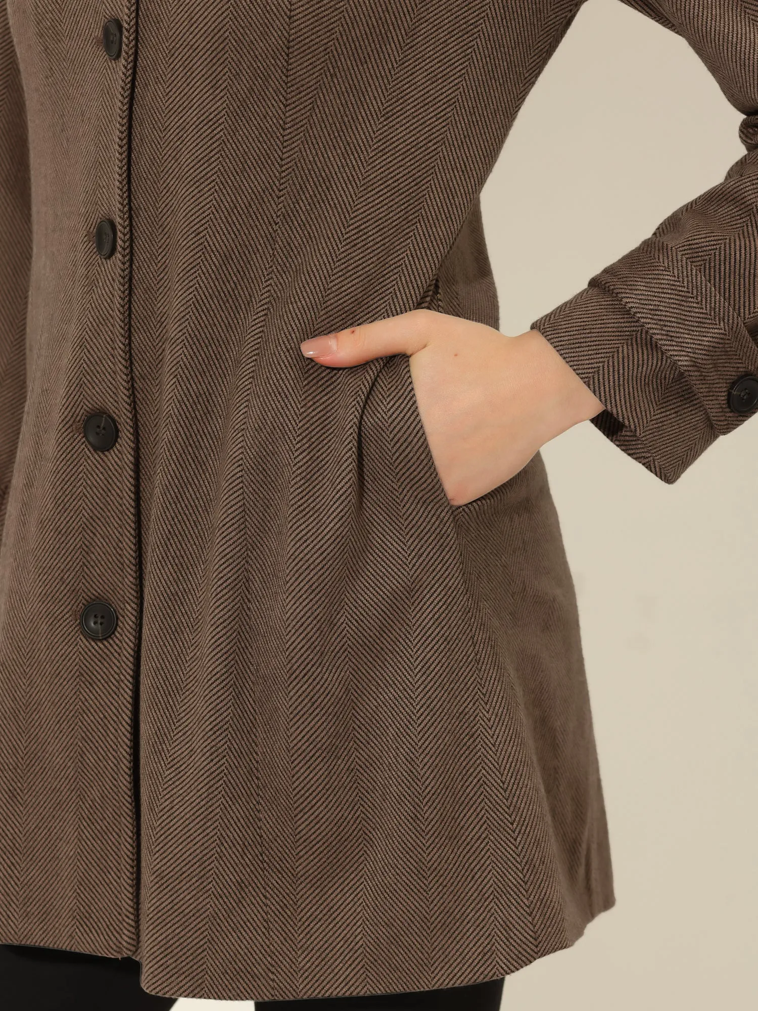 Peter Pan Collar Single Breasted Overcoat Winter Pea Coat