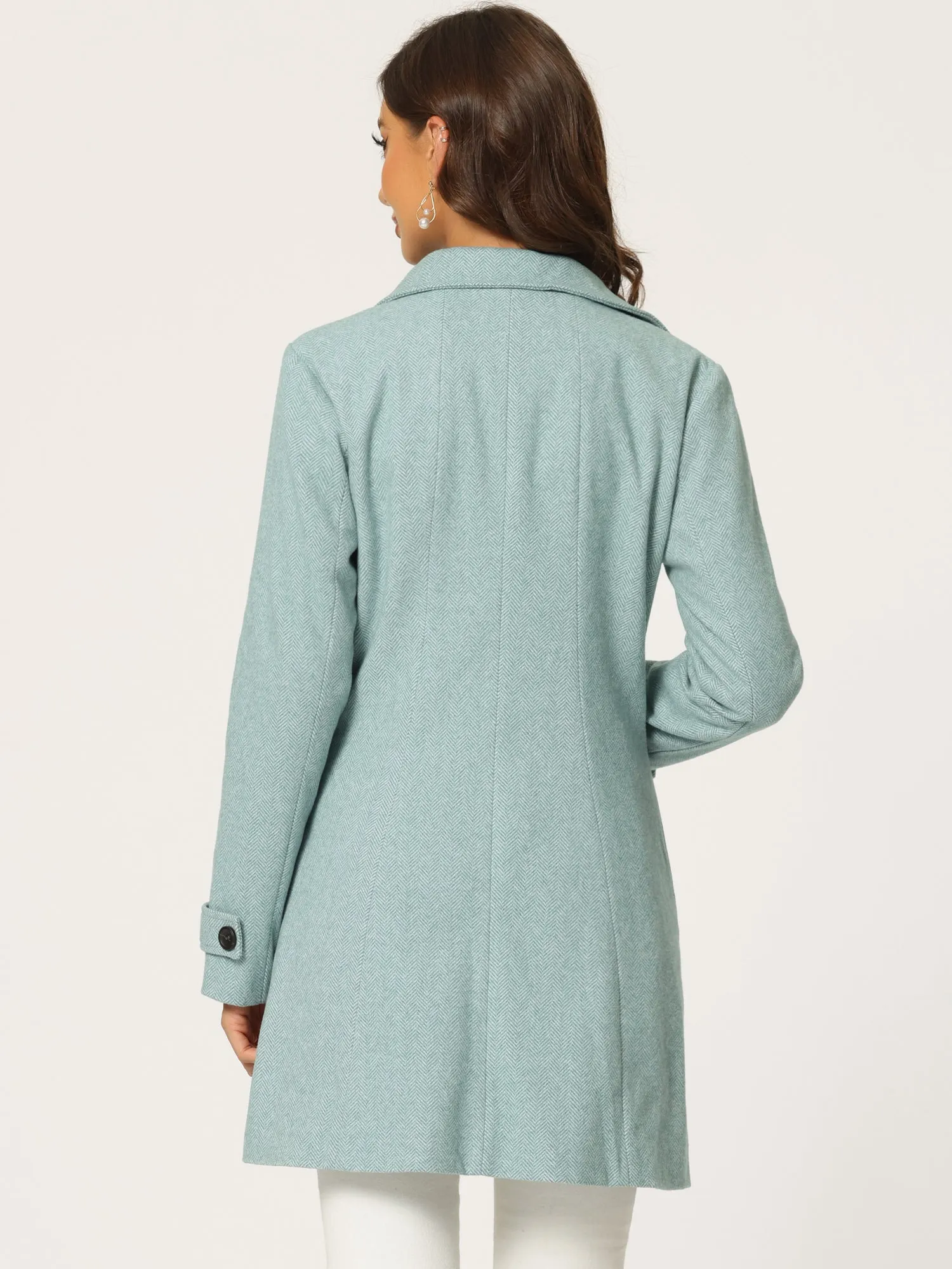 Peter Pan Collar Single Breasted Overcoat Winter Pea Coat