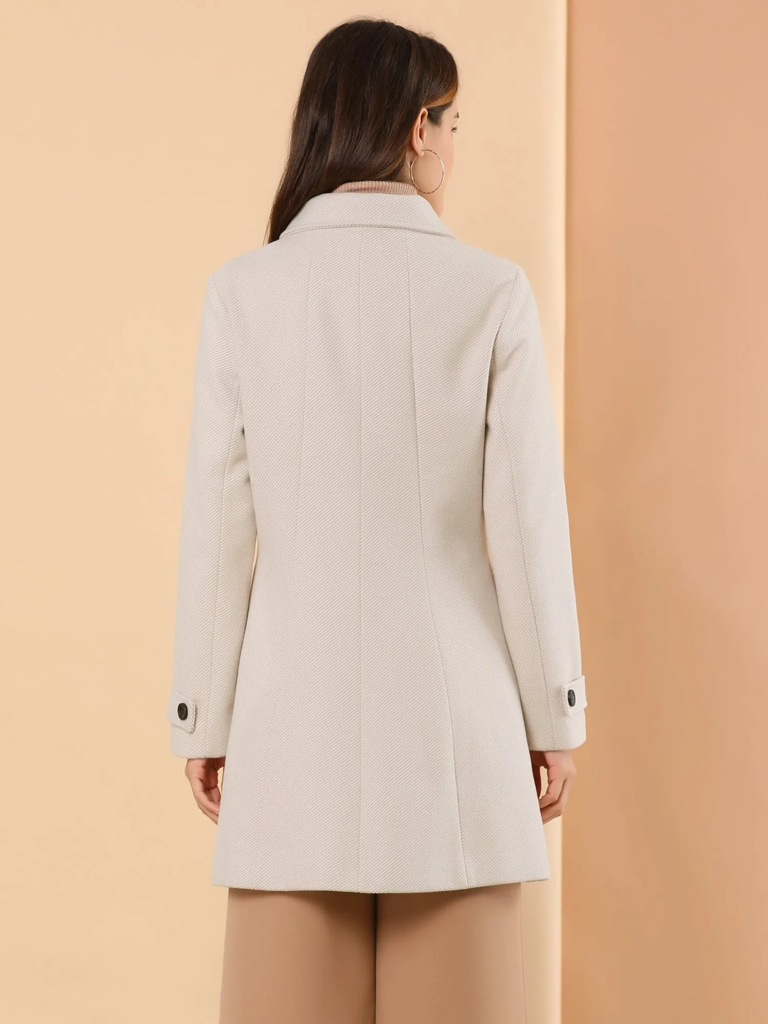 Peter Pan Collar Single Breasted Overcoat Winter Pea Coat
