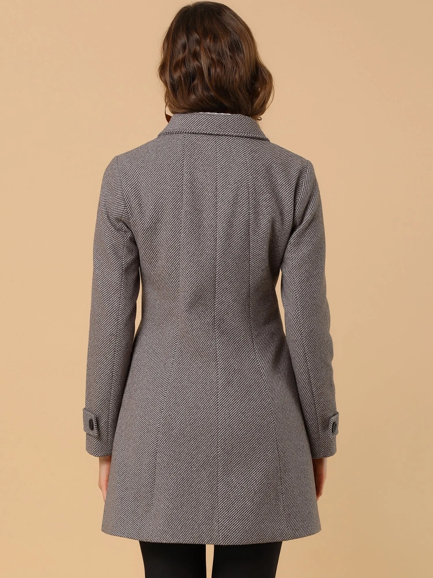 Peter Pan Collar Single Breasted Overcoat Winter Pea Coat