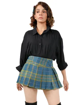 Plaid Pleated Mini Skirt