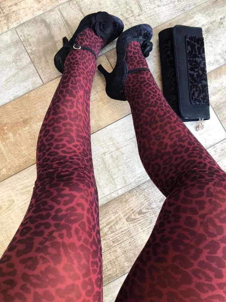Premium Silky Coloured Opaque 70 Denier Tights Leopard Print Collection