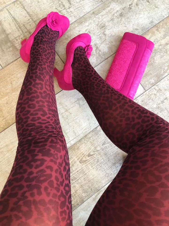 Premium Silky Coloured Opaque 70 Denier Tights Leopard Print Collection