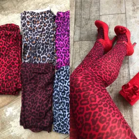 Premium Silky Coloured Opaque 70 Denier Tights Leopard Print Collection