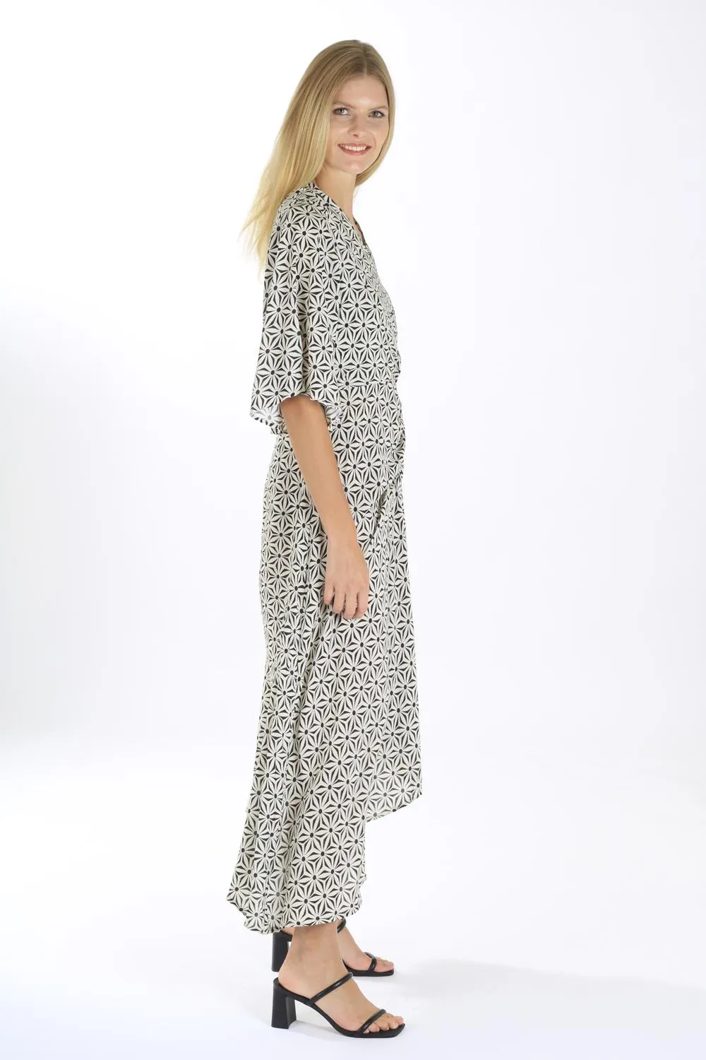 PROSPECT PLEATED DRESS IN FLEECY MATERIAL