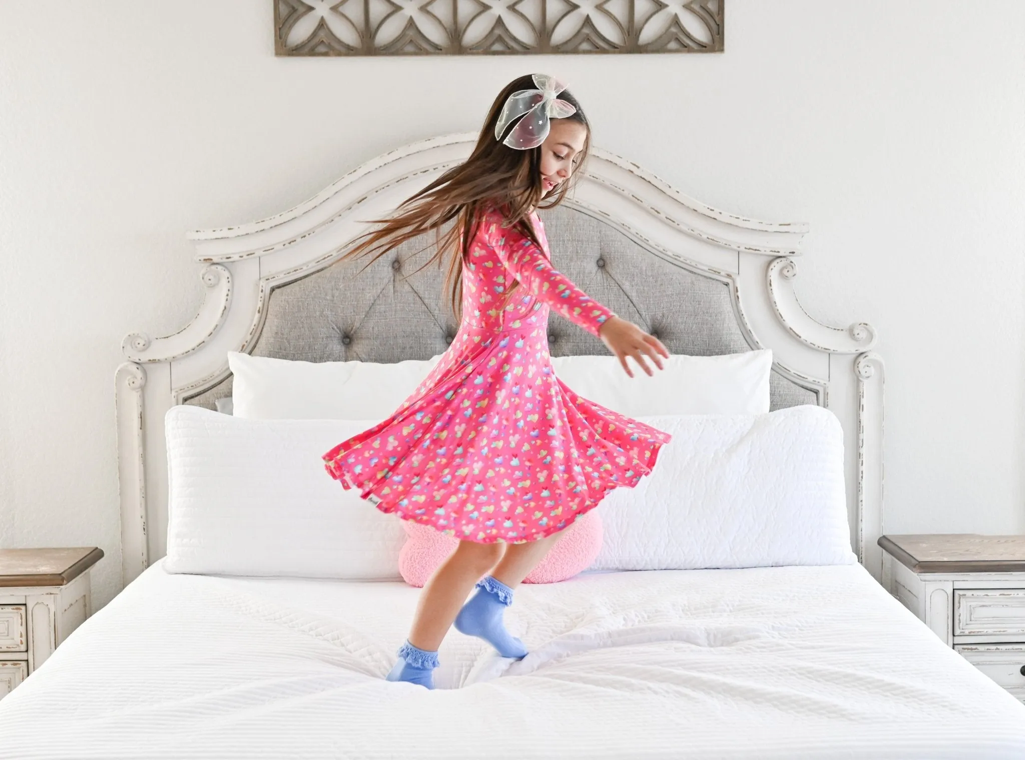 Rainbow Love Long Sleeve Twirl Dress
