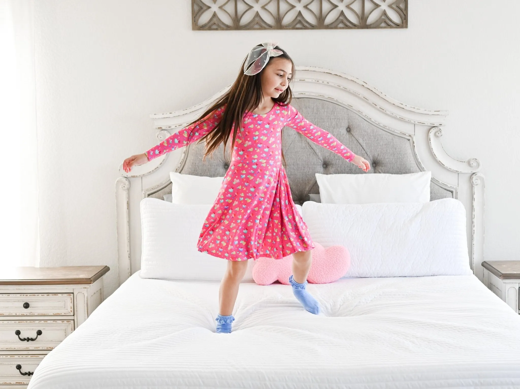 Rainbow Love Long Sleeve Twirl Dress