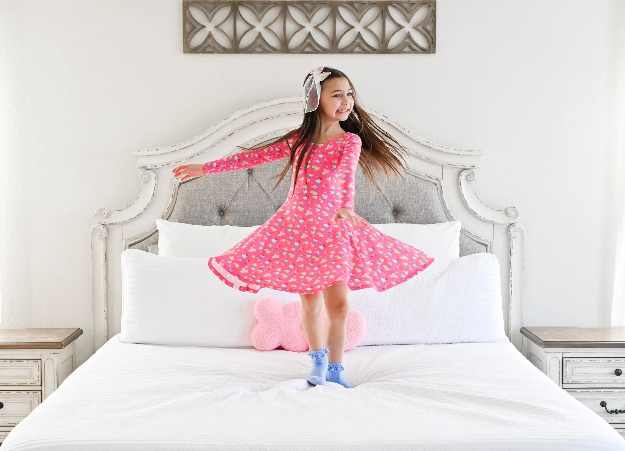 Rainbow Love Long Sleeve Twirl Dress