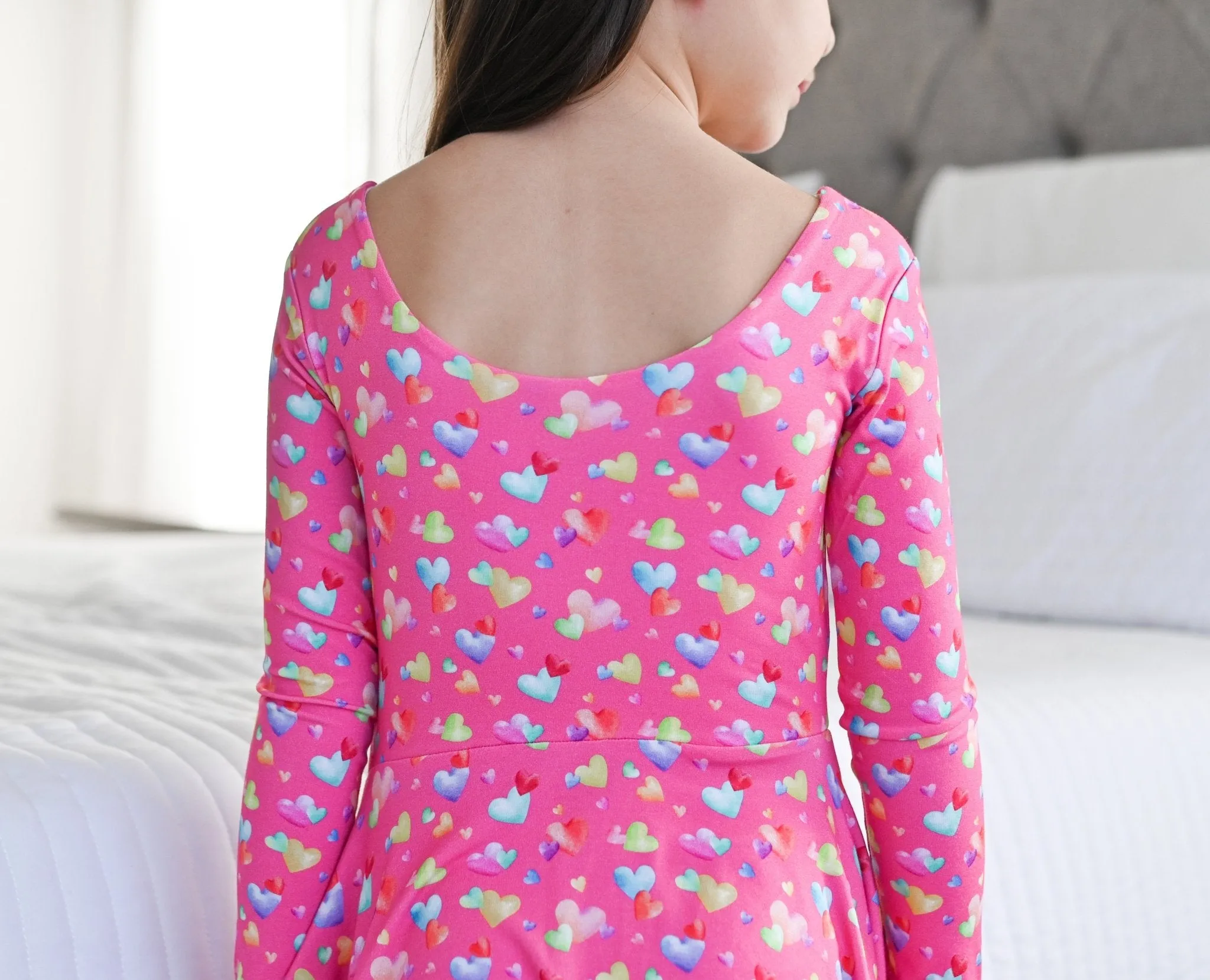 Rainbow Love Long Sleeve Twirl Dress