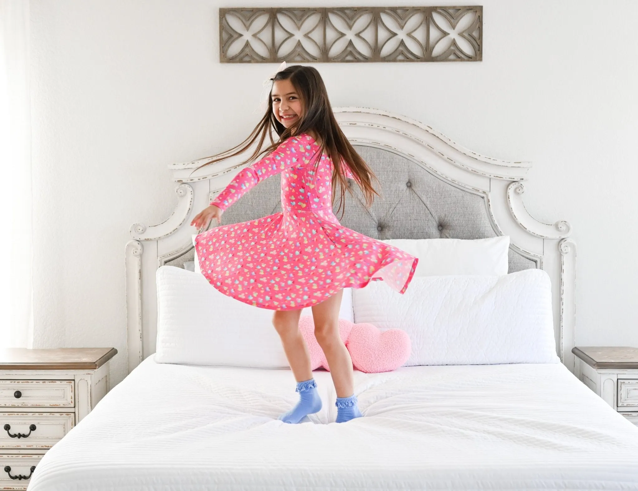 Rainbow Love Long Sleeve Twirl Dress