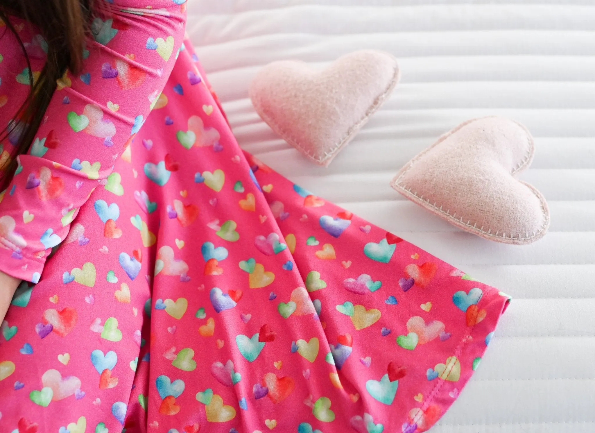 Rainbow Love Long Sleeve Twirl Dress
