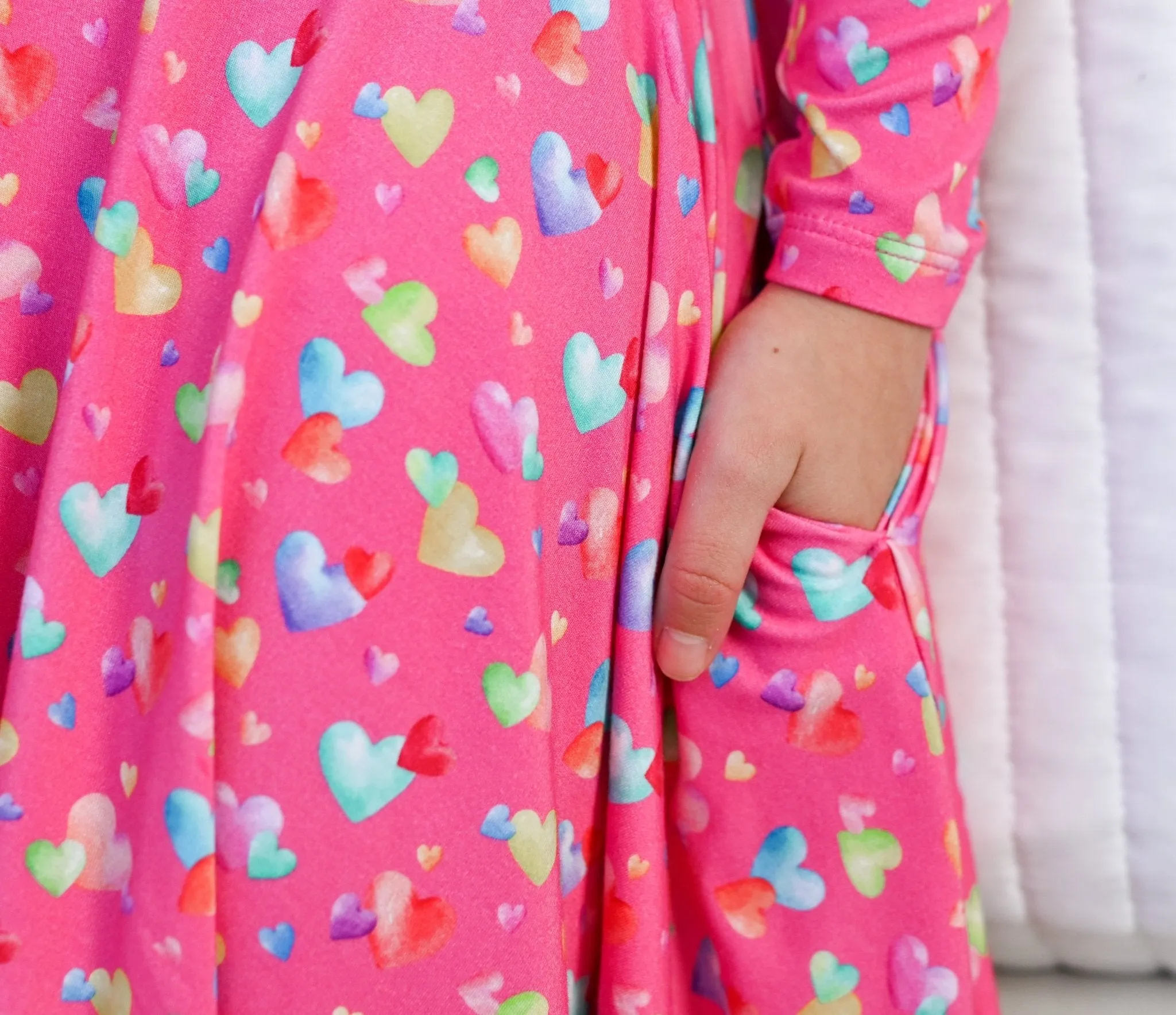 Rainbow Love Long Sleeve Twirl Dress