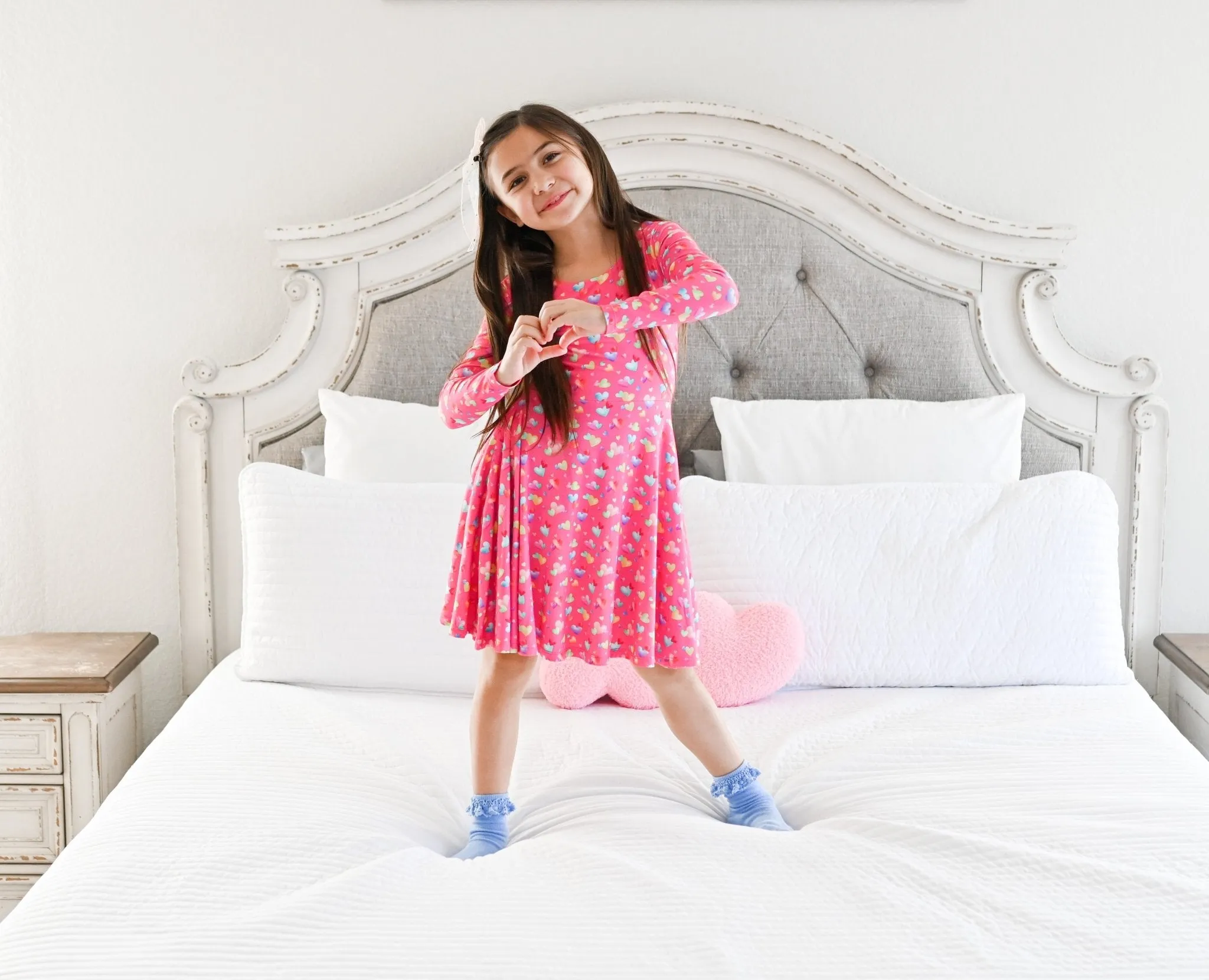 Rainbow Love Long Sleeve Twirl Dress