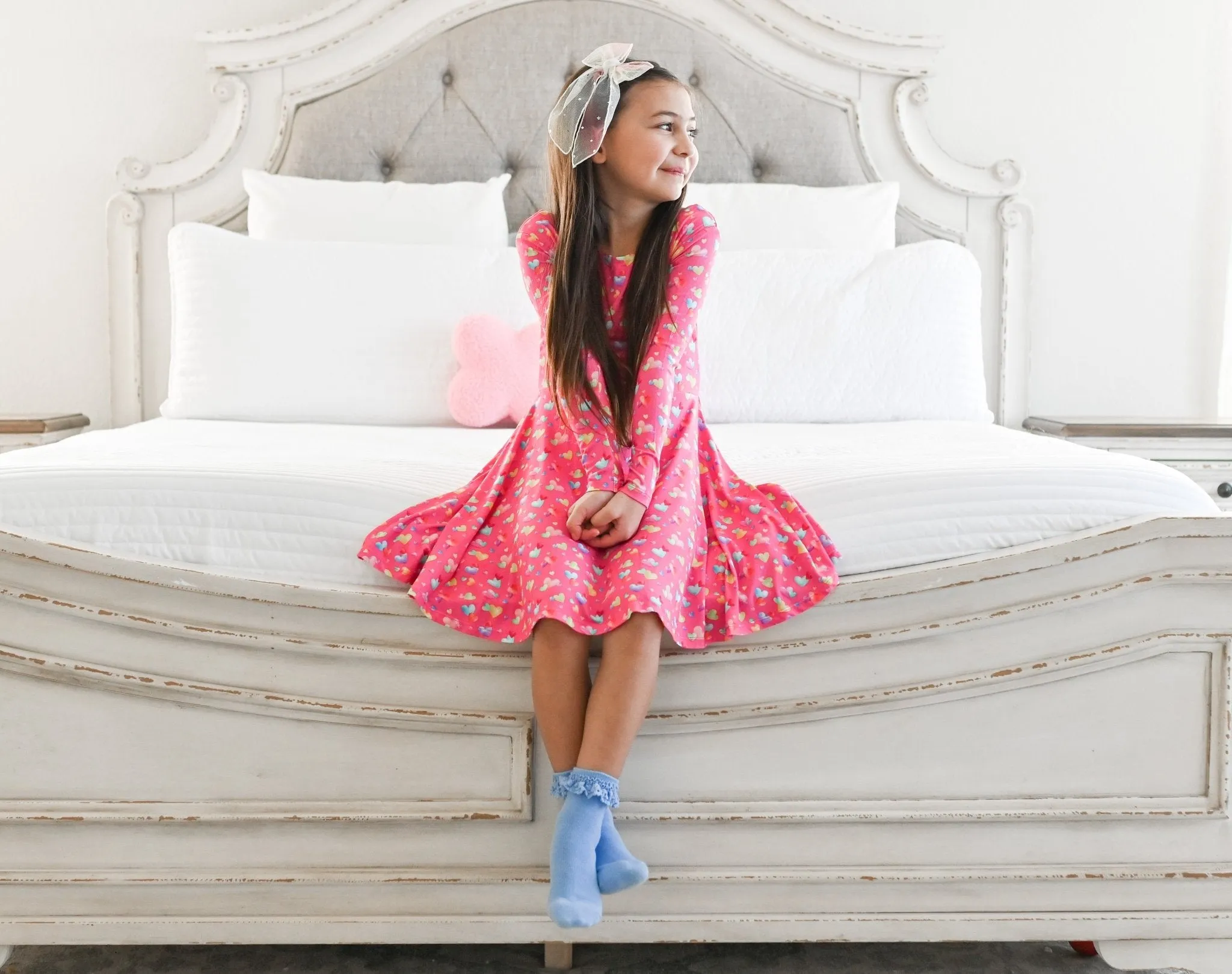 Rainbow Love Long Sleeve Twirl Dress