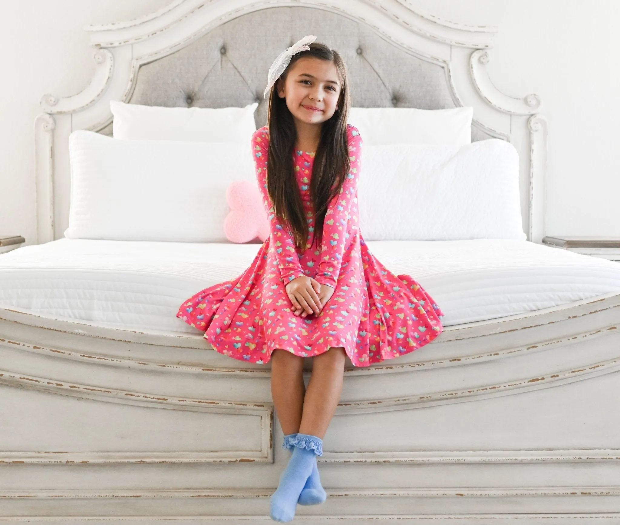 Rainbow Love Long Sleeve Twirl Dress