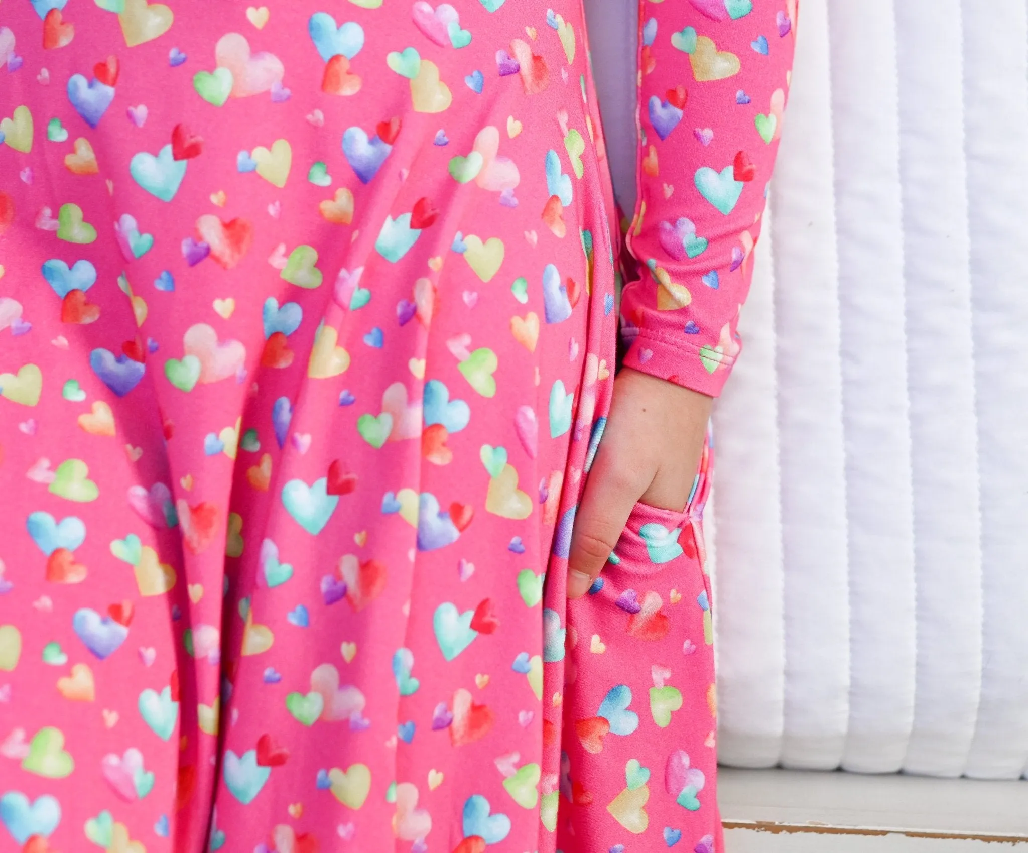 Rainbow Love Long Sleeve Twirl Dress