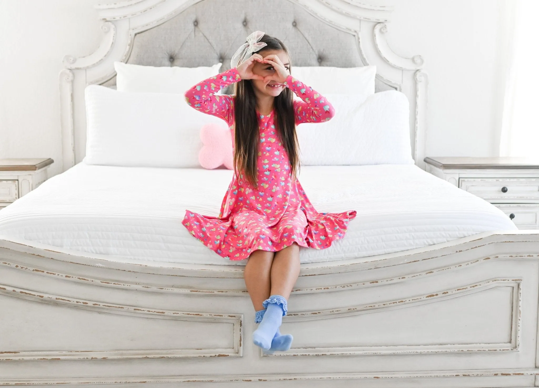 Rainbow Love Long Sleeve Twirl Dress
