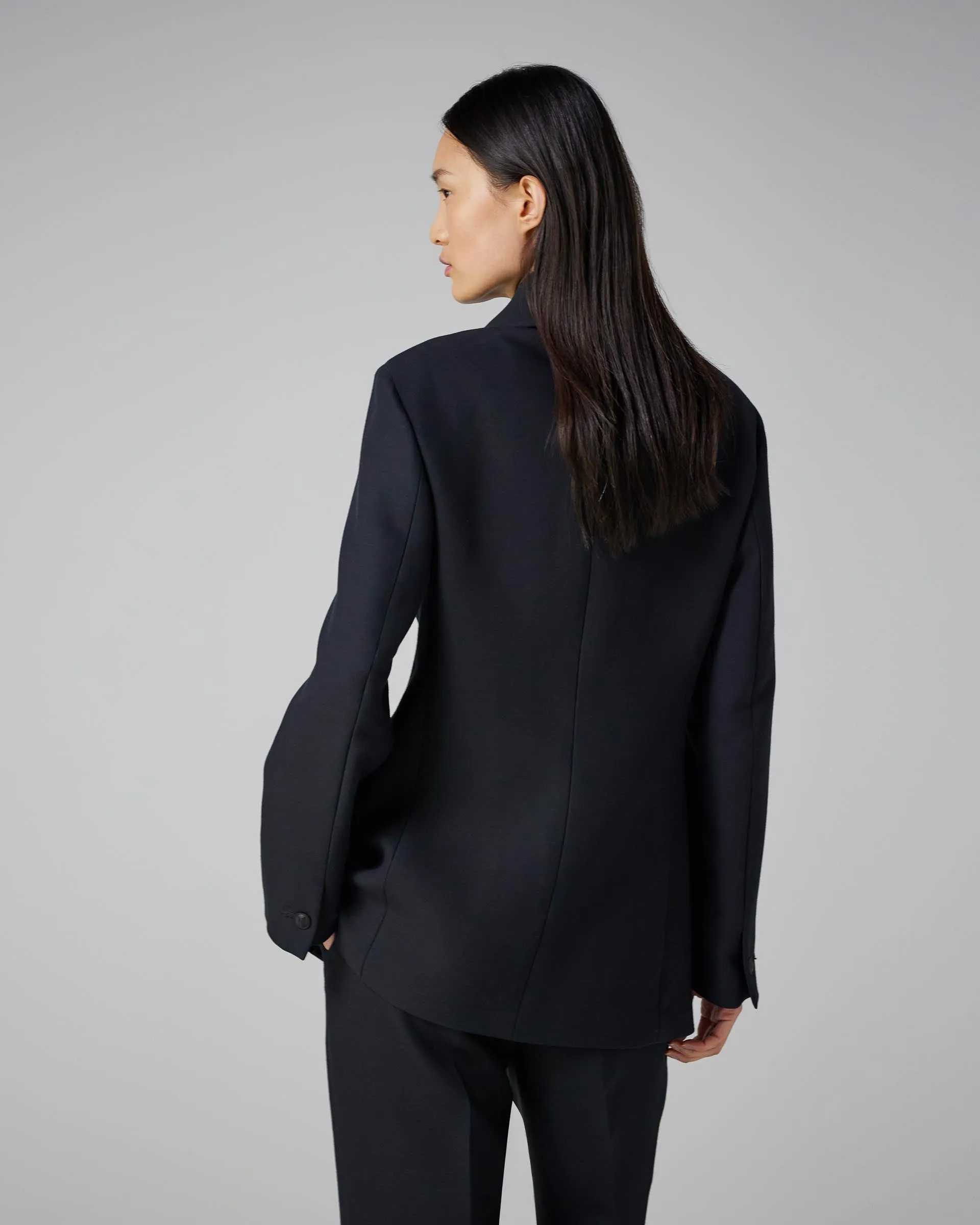 Rebecca Jacket in Wool Viscose, Black