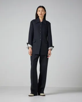 Rebecca Jacket in Wool Viscose, Black