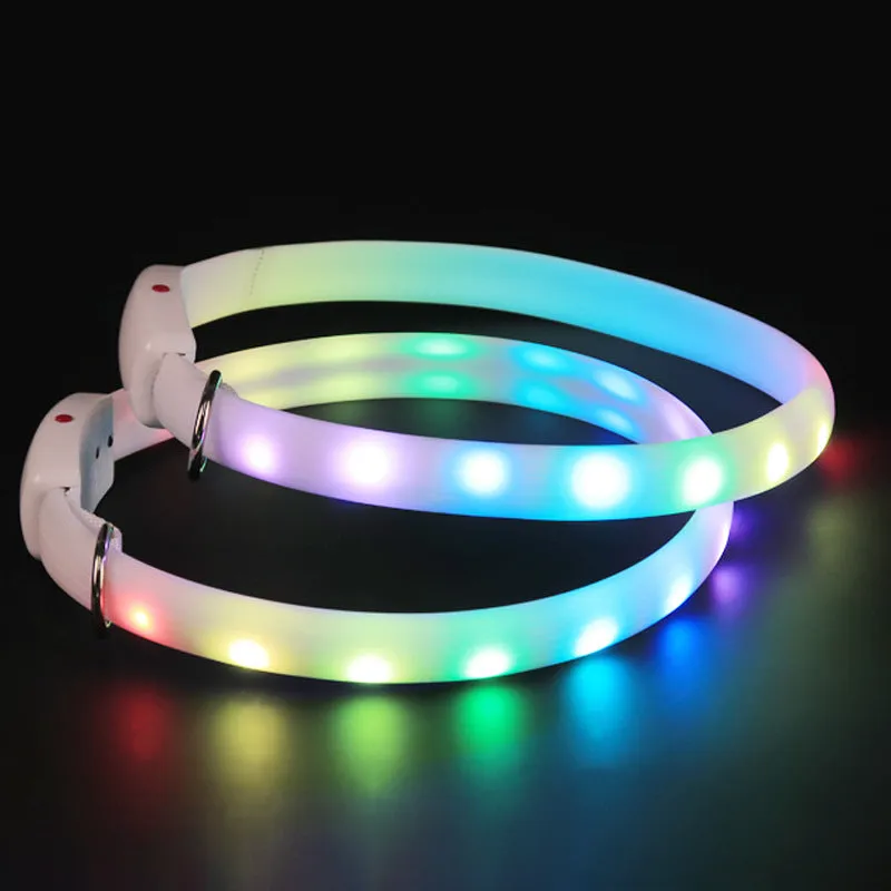Rechargeable Collar Pet Supplies Luminous Leisure Dog Walking Leash / Collar recargable para mascotas, correa luminosa para pasear perros y actividades al aire libre