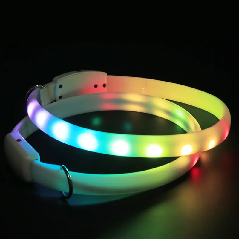Rechargeable Collar Pet Supplies Luminous Leisure Dog Walking Leash / Collar recargable para mascotas, correa luminosa para pasear perros y actividades al aire libre