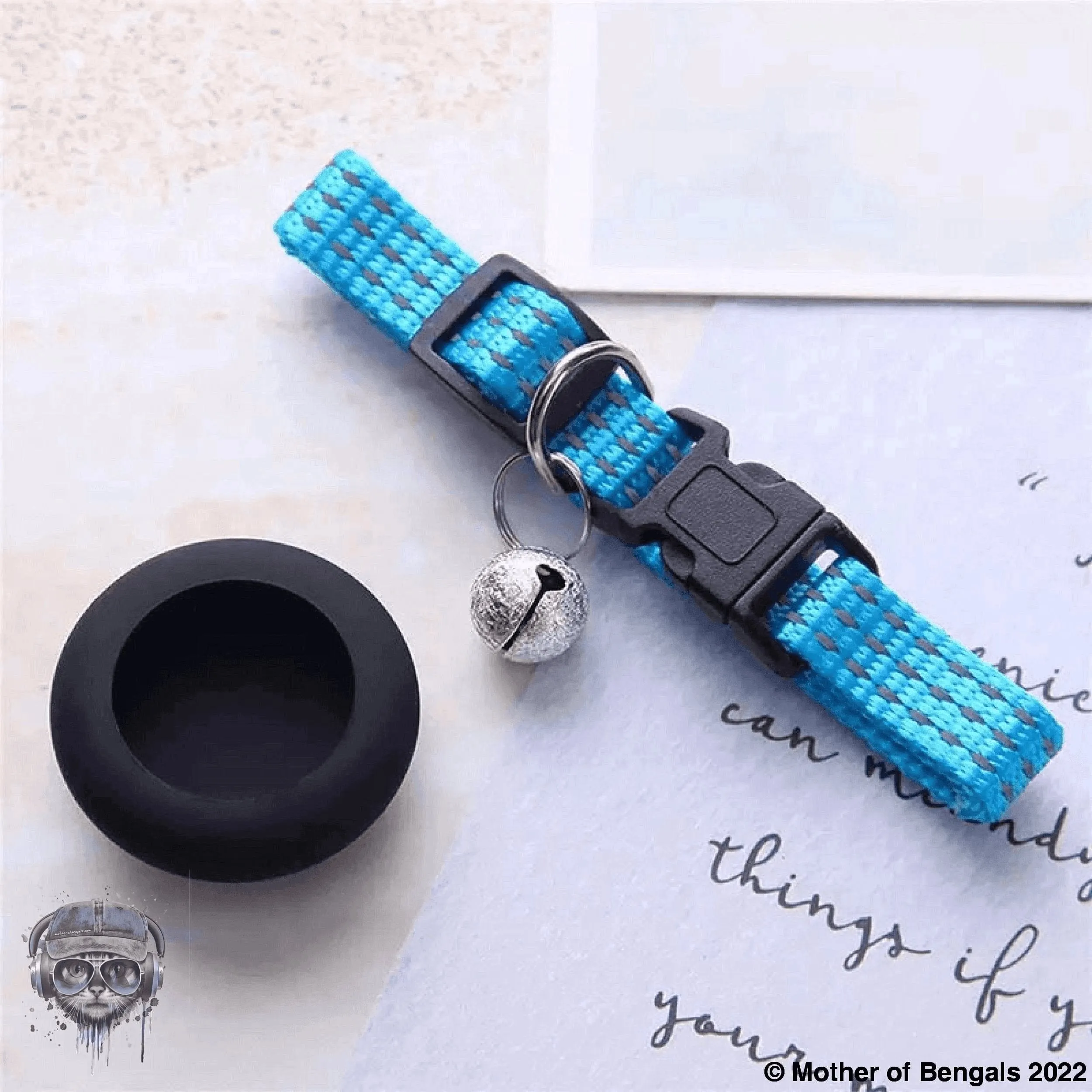 Reflective AirTag Breakaway Cat Collar by Mother Of Bengals