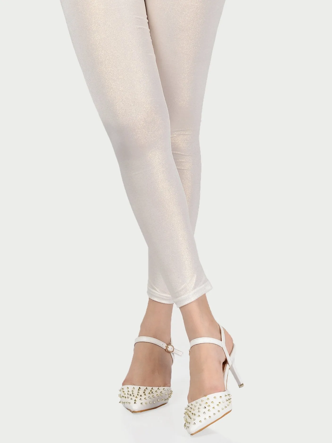 Shimmer Tights-Off White