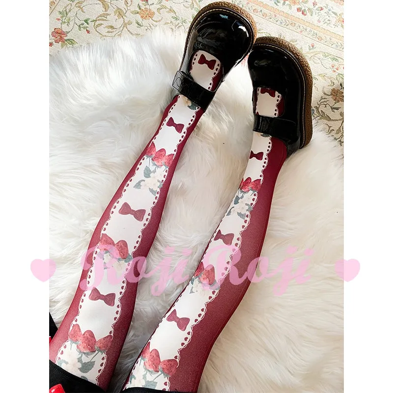 Strawberry Bow Tights