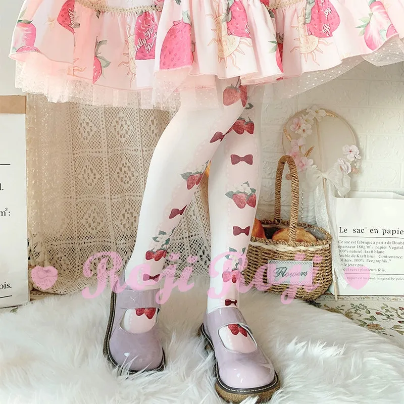 Strawberry Bow Tights