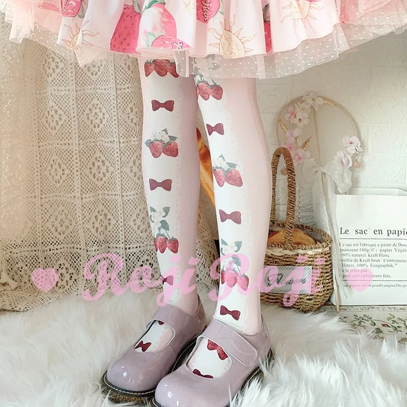 Strawberry Bow Tights