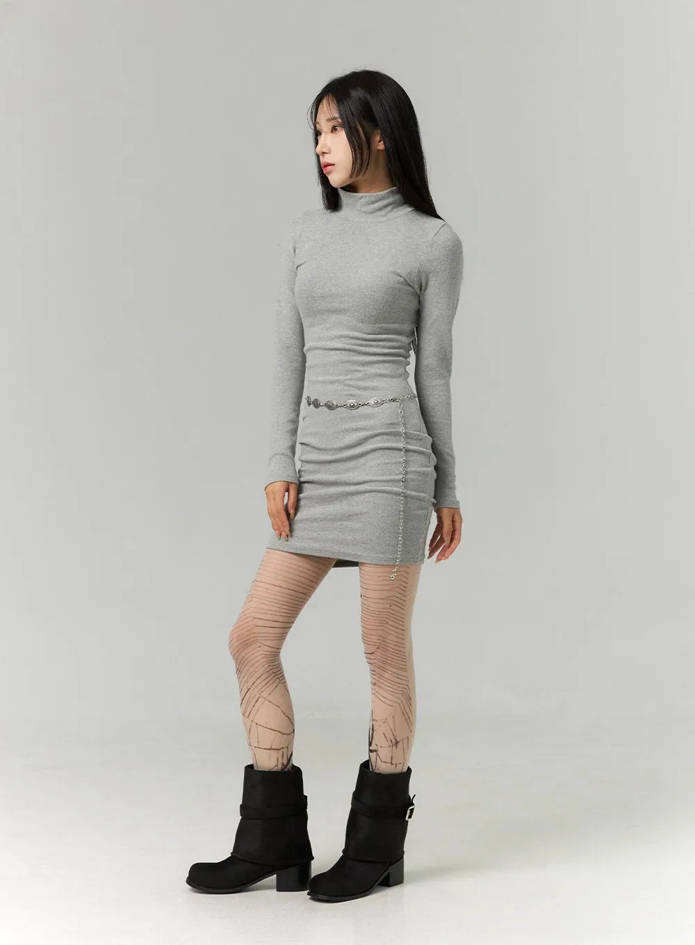 Suede Midi Buckle Boots CN321