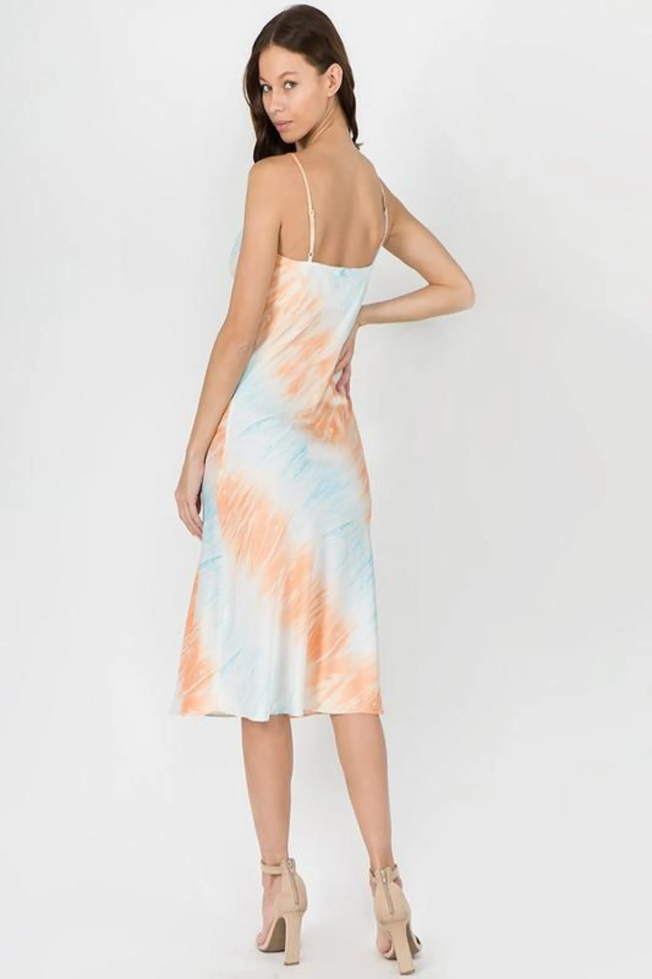 Sunset Lover Dress- Peach/Blue