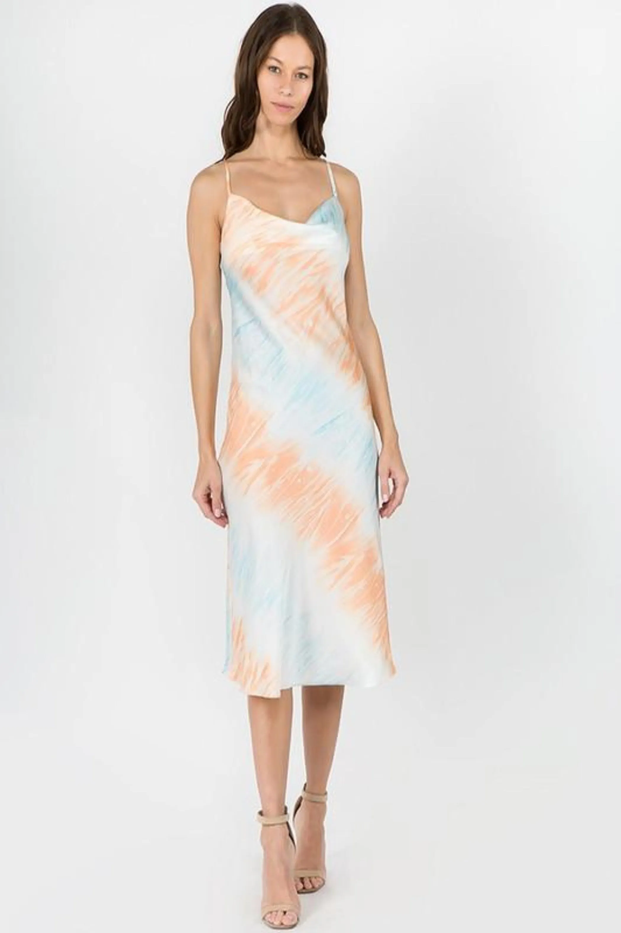 Sunset Lover Dress- Peach/Blue