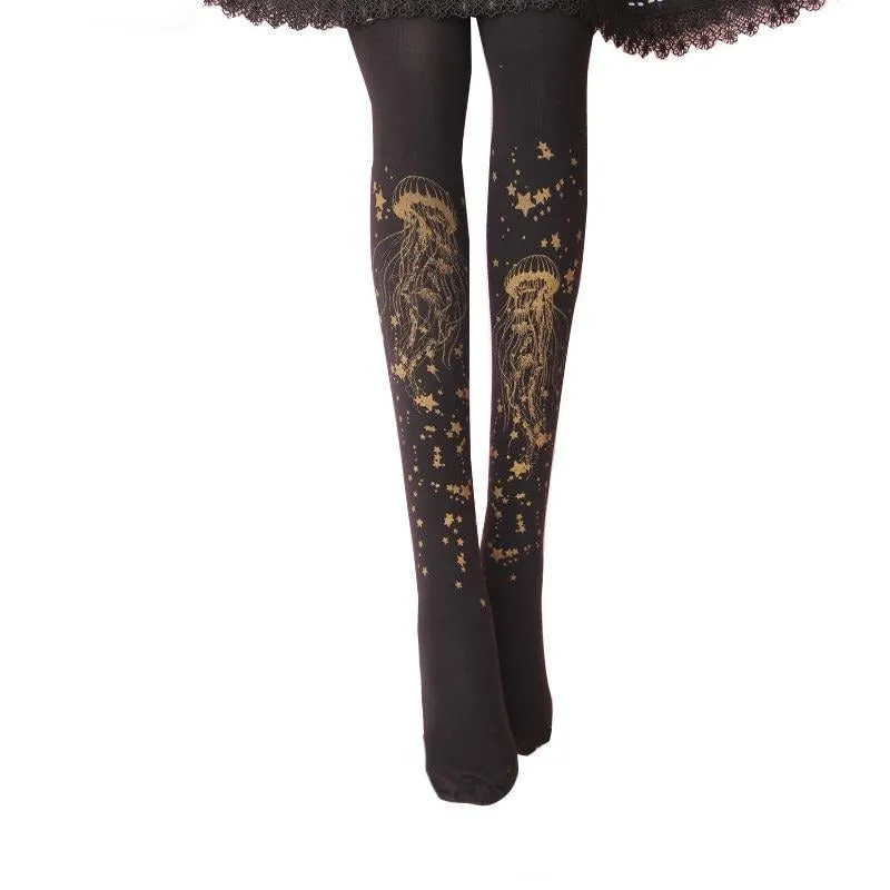 Sweet Jellyfish Printed Tights
