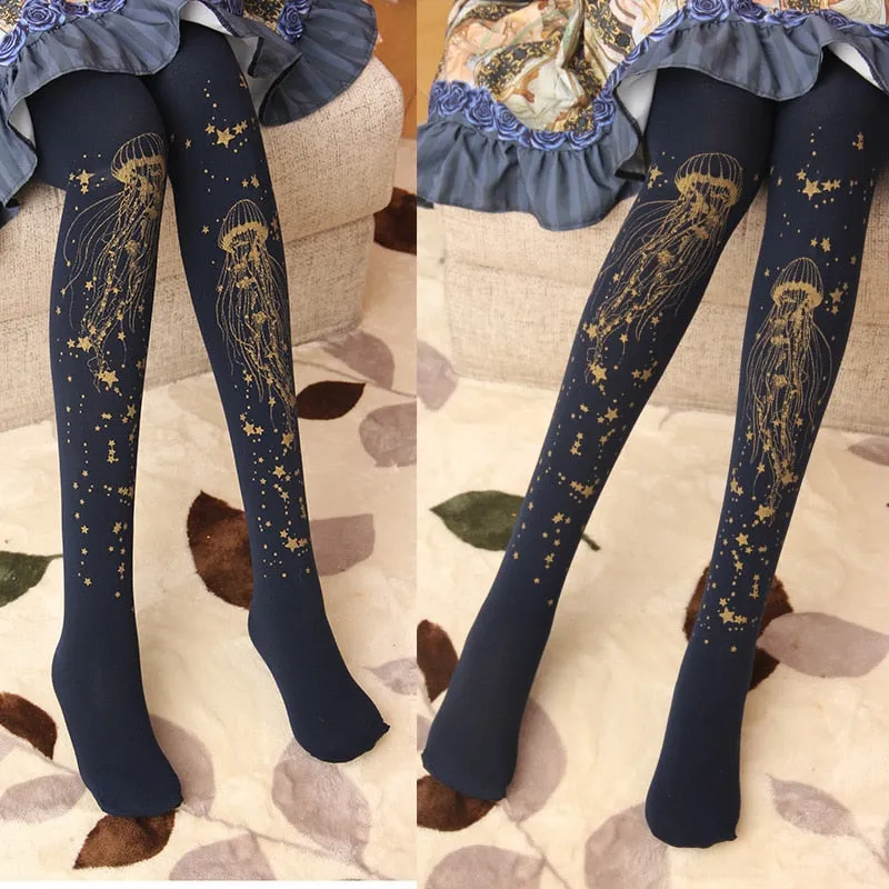 Sweet Jellyfish Printed Tights