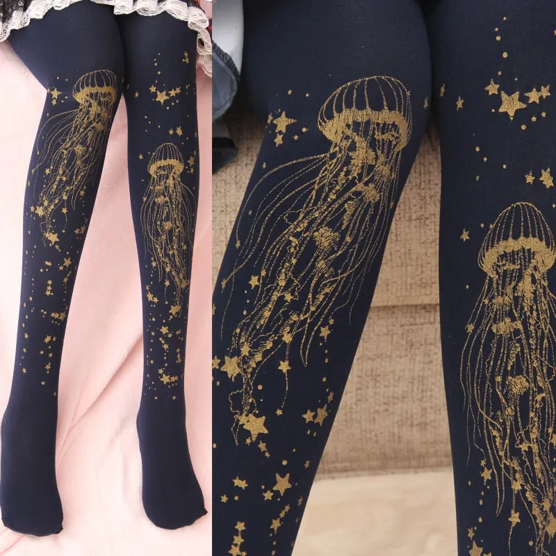 Sweet Jellyfish Printed Tights