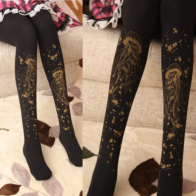 Sweet Jellyfish Printed Tights