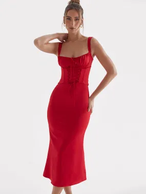 TastyHottie - Vivian Spaghetti Strap Backless Midi Dress