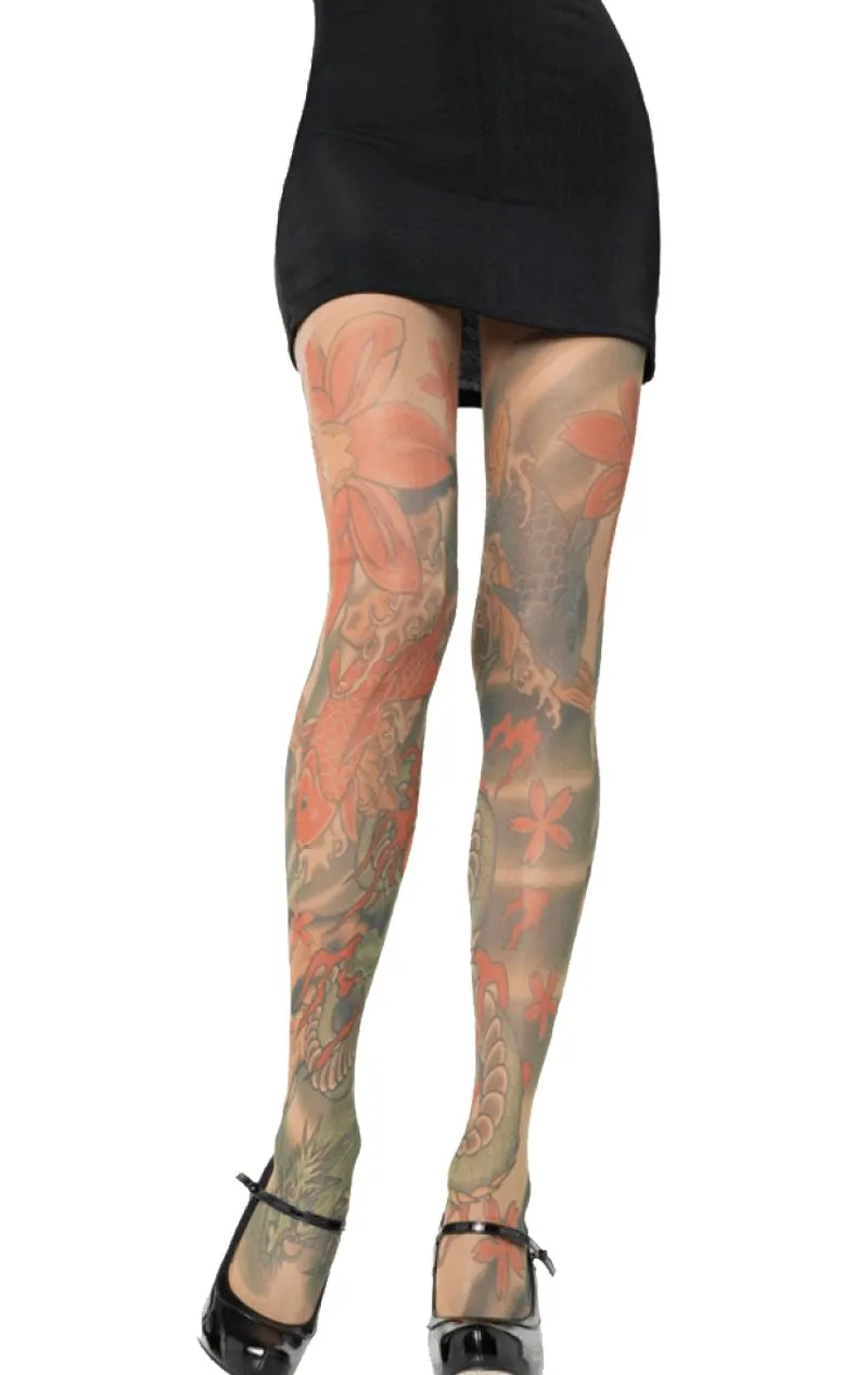 Tattoo Print Tights Accessory