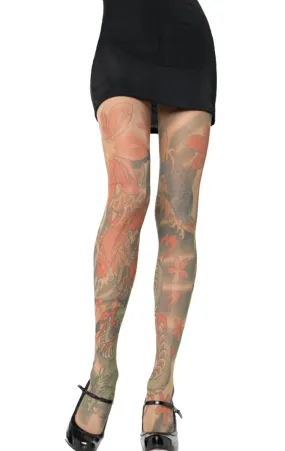 Tattoo Print Tights Accessory