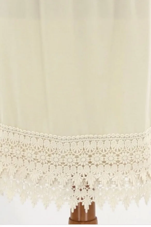 Taylor Slip Extender with decorative trim- Natural