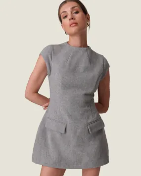 The Damson: Grey Cap Sleeve Mini Dress