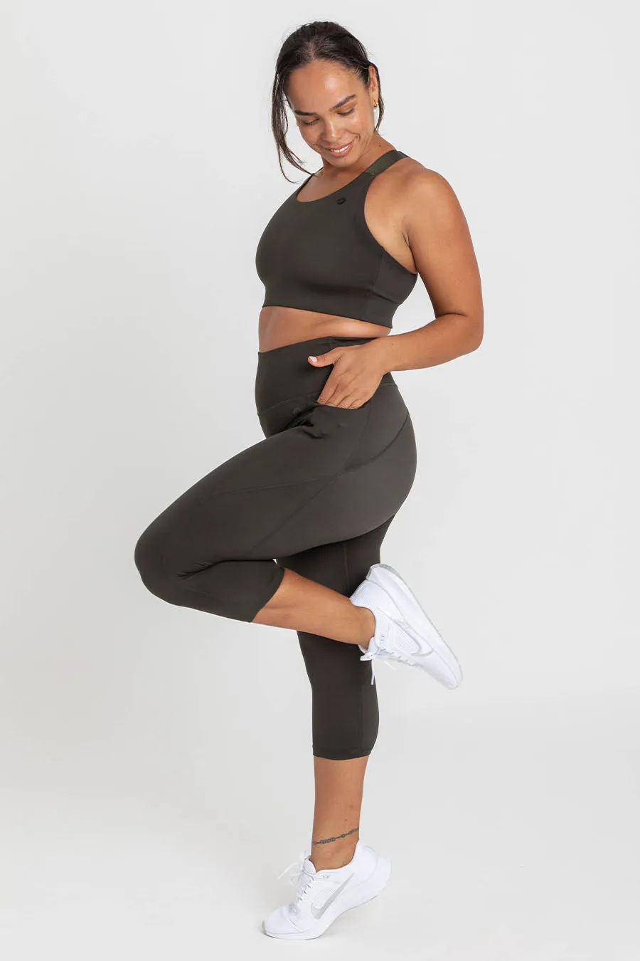 Training Pocket 3/4 Length Tight - Forest Night