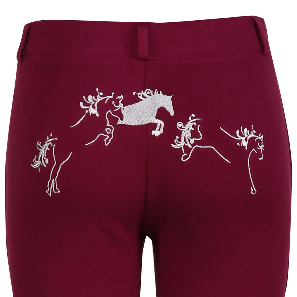 TuffRider Children's Whimsical Horse Embroidered Pull-On Jodhpurs