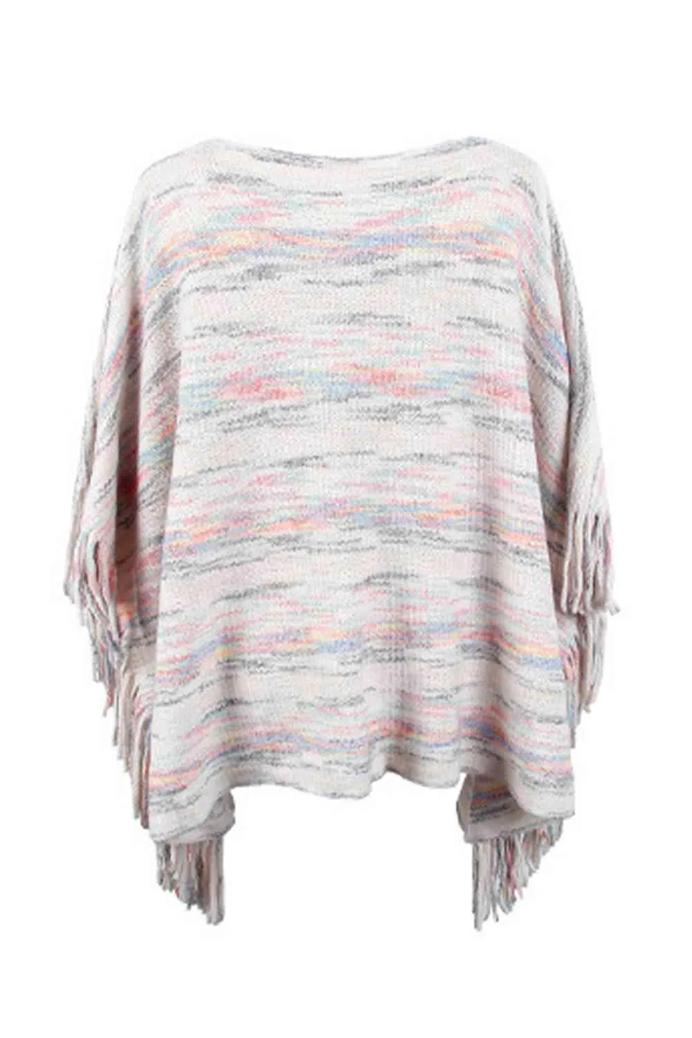 Unique Warmth Half Cloak Sleeve Fringe Poncho