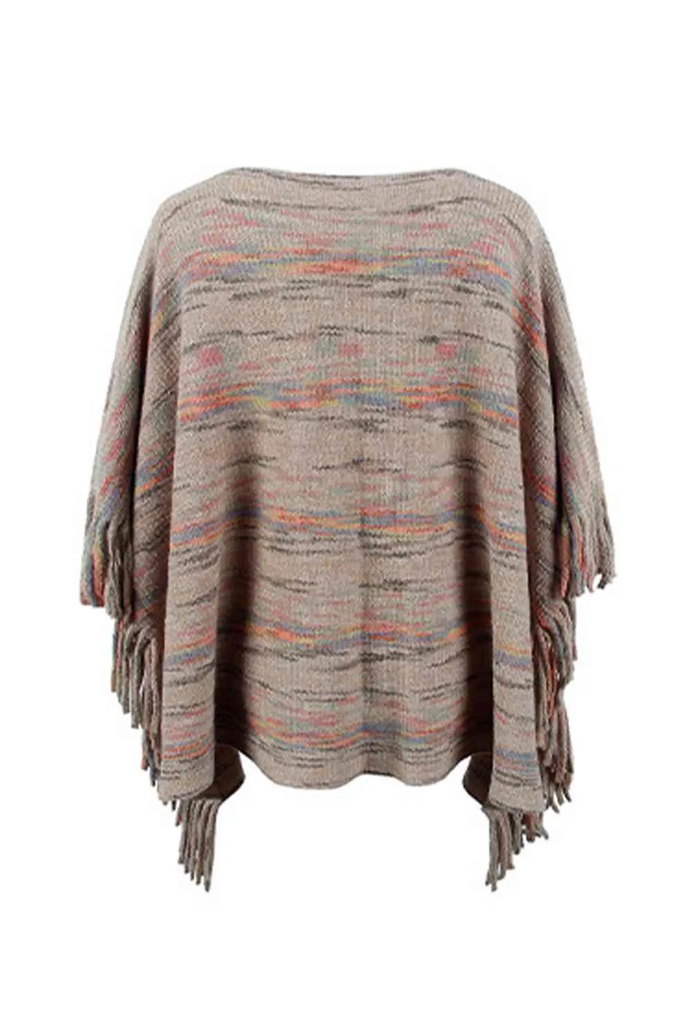 Unique Warmth Half Cloak Sleeve Fringe Poncho