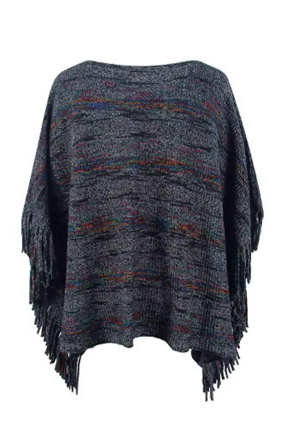 Unique Warmth Half Cloak Sleeve Fringe Poncho