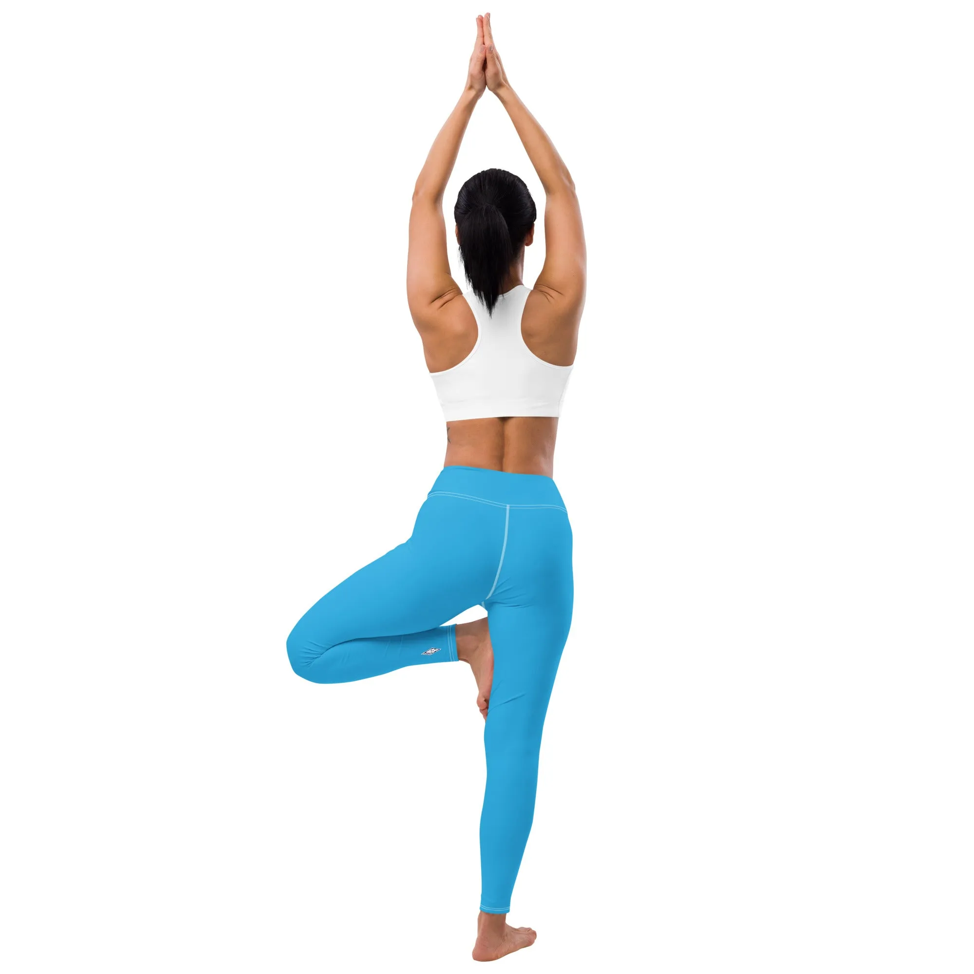 Urban Chic: Women's Solid Color Yoga Pants Leggings - Cyan