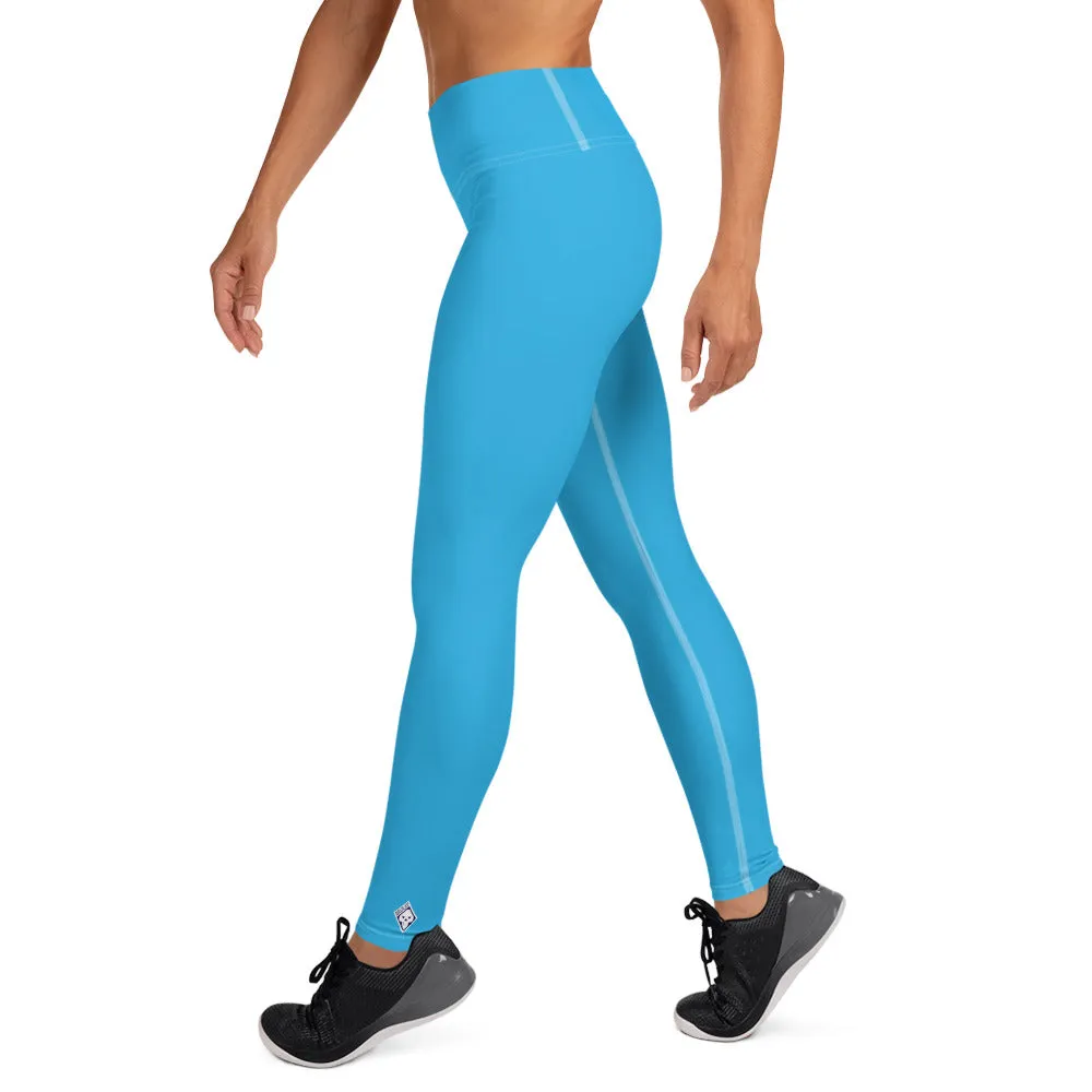 Urban Chic: Women's Solid Color Yoga Pants Leggings - Cyan
